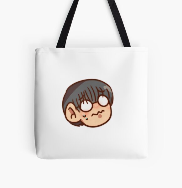 Gintama shinpachi anime sticker nervous All Over Print Tote Bag RB2806 product Offical gintama Merch